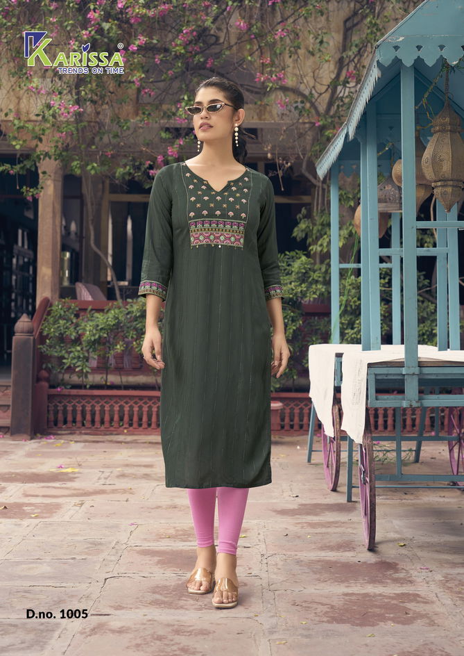 Charvee By Karissa Weaving Rayon Designer Kurtis Wholesalers In Delhi